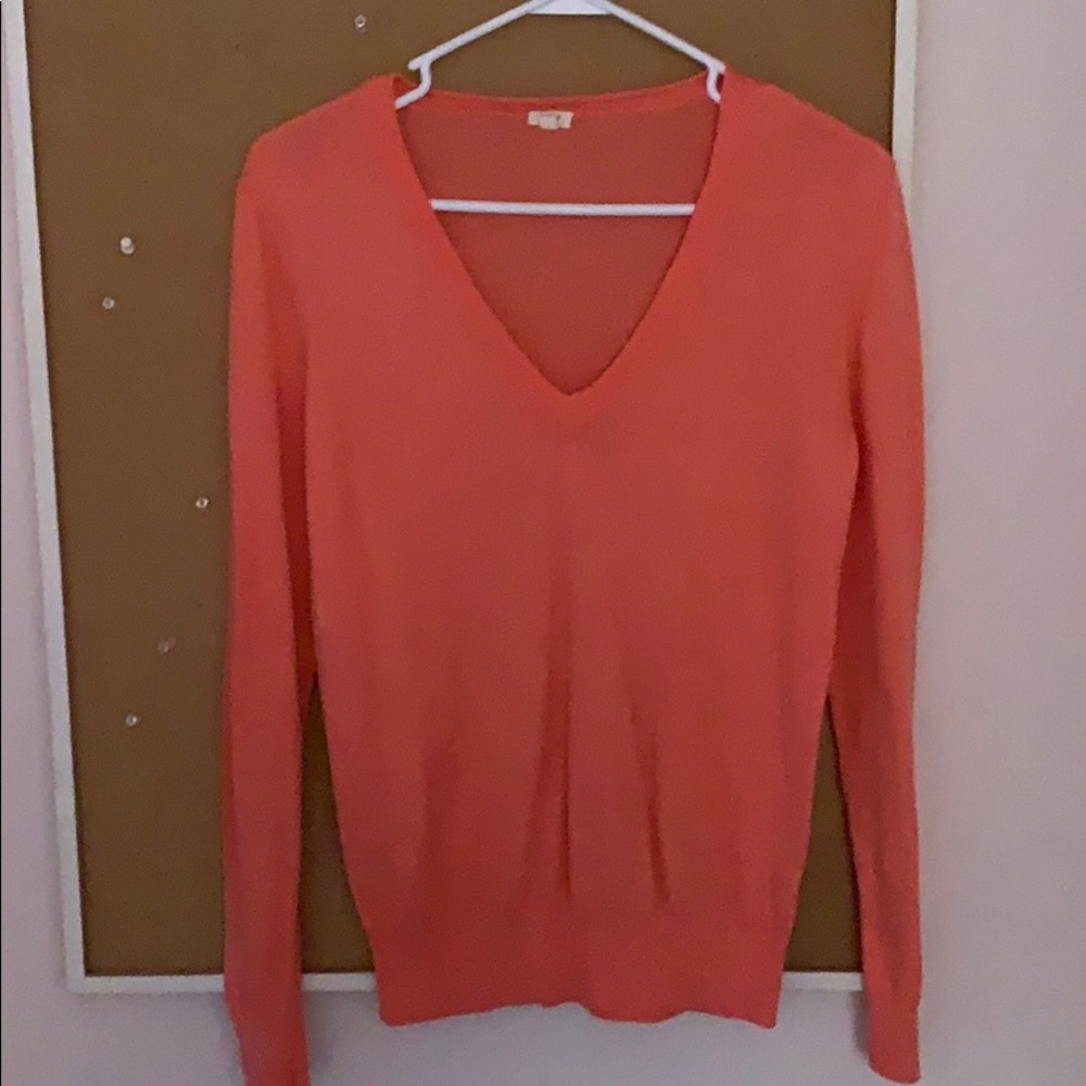 JCrew medium salmon vneck sweater!
